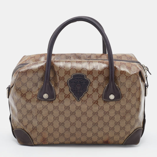 Gucci Leather Canvas Satchel Style 6