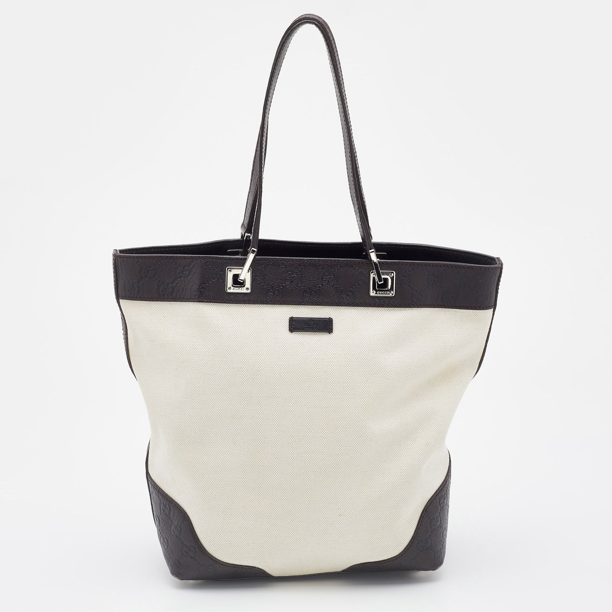 Gucci Lou Leather Canvas Tote