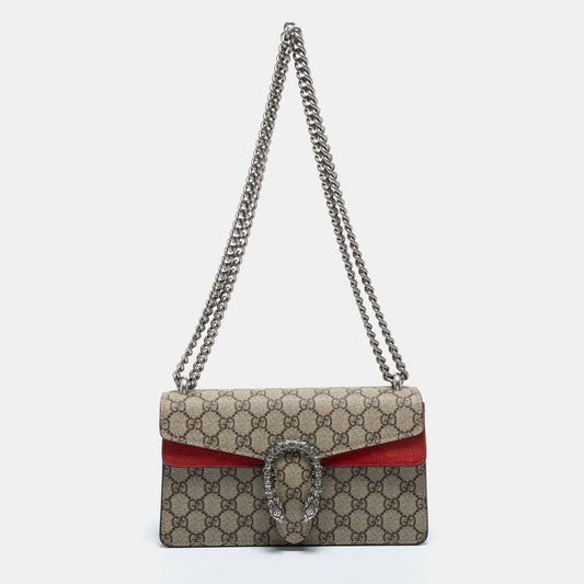 Gucci Lou Chain Canvas Shoulder Bag