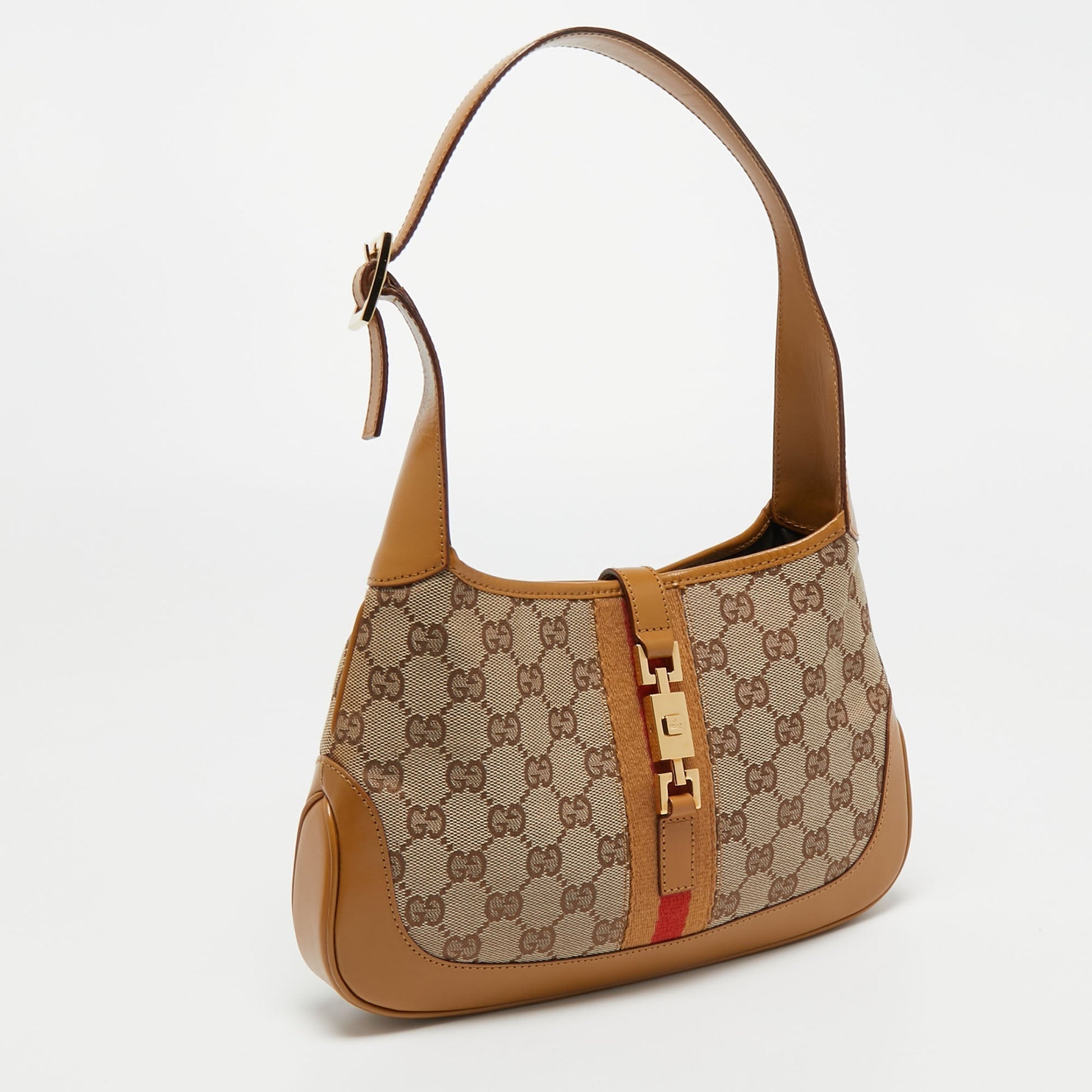 Gucci Lou Leather Canvas Shoulder Bag