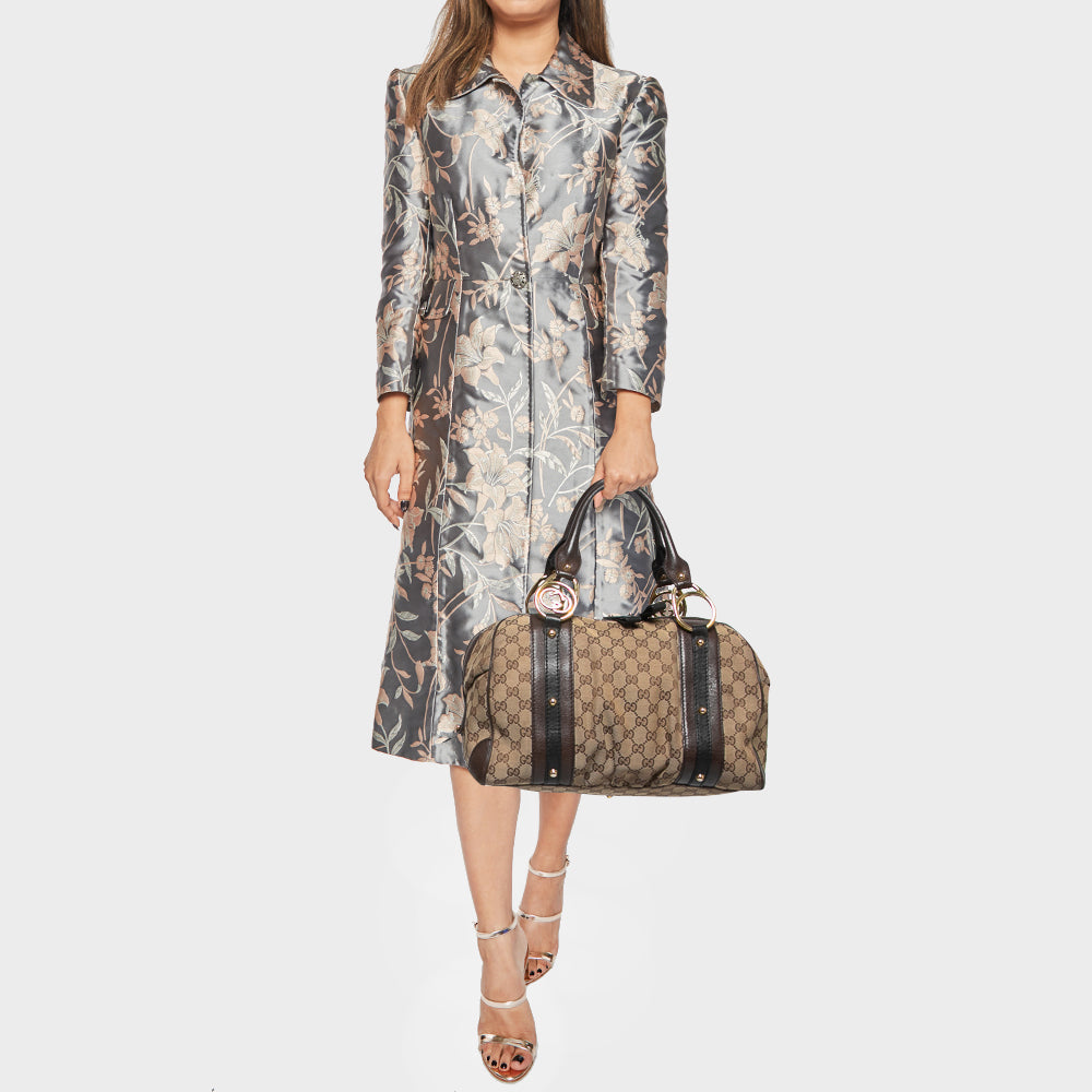Gucci Lou Leather Canvas Handbag