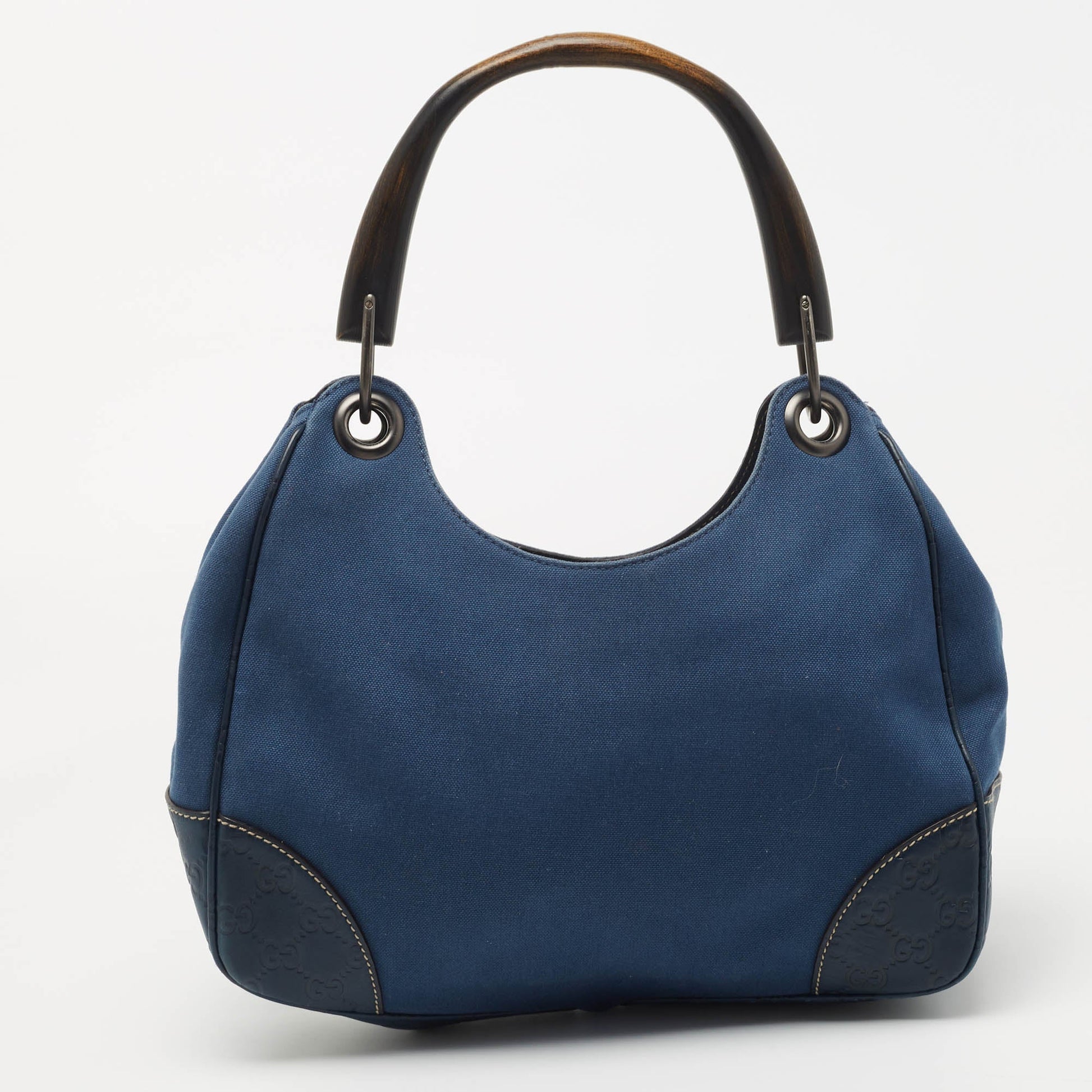 Gucci Lou Leather Canvas Shoulder Bag