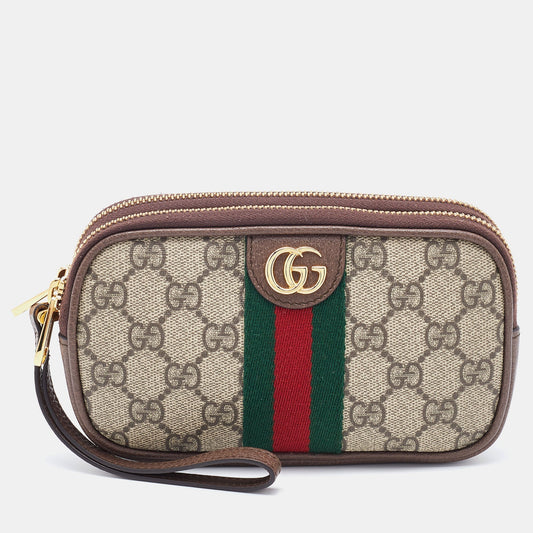Gucci Lou Leather Canvas Clutch