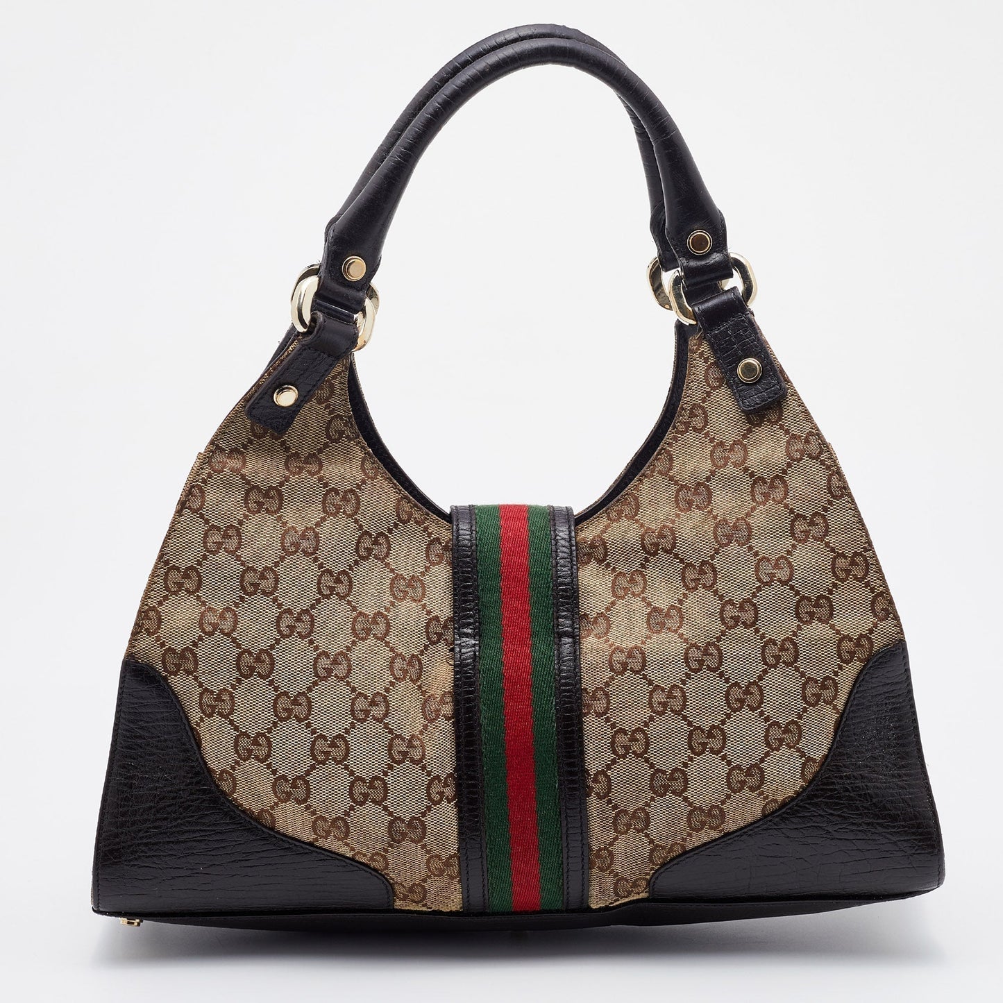 Gucci Lou Leather Canvas Shoulder Bag