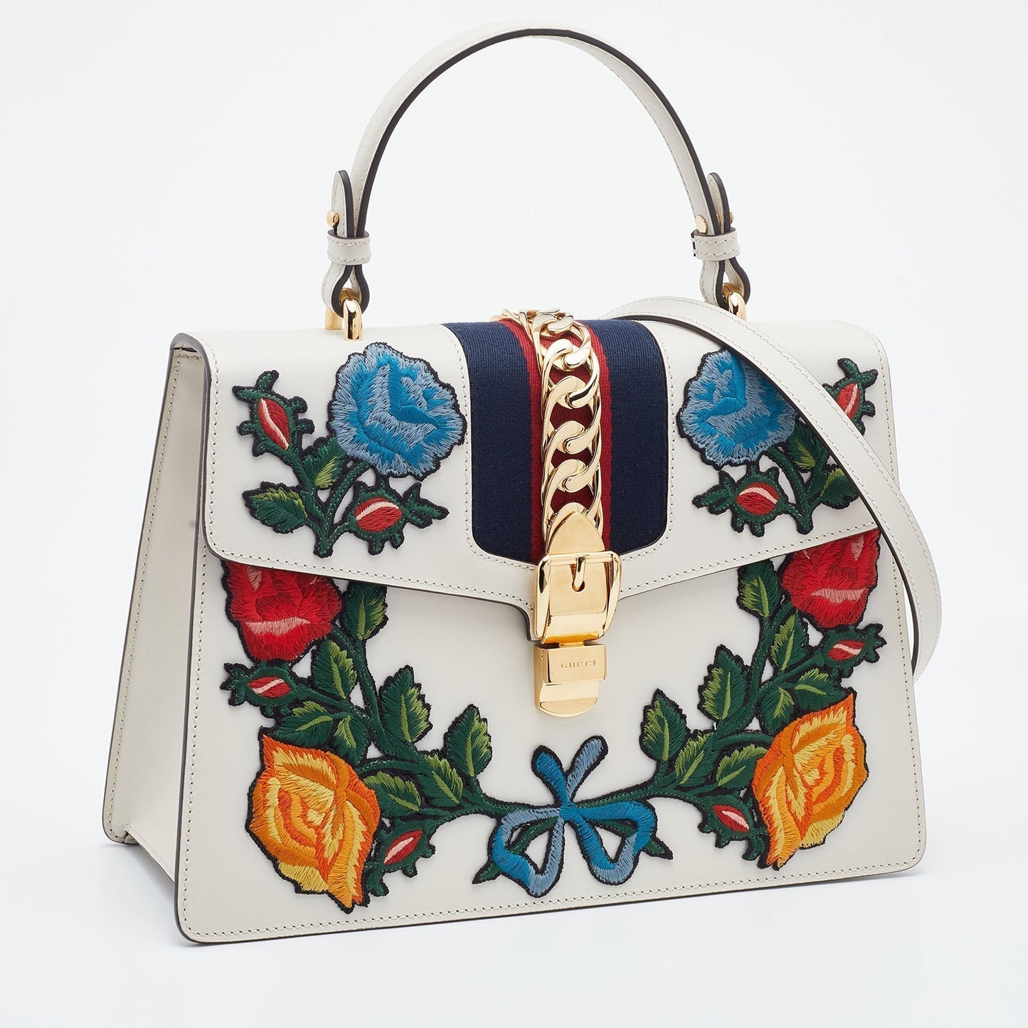 Gucci Lou Leather Top Handle Handbag