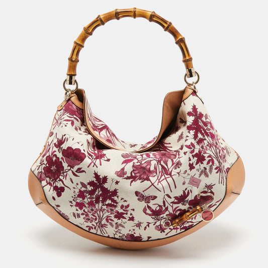 Gucci Lou Leather Canvas Shoulder Bag