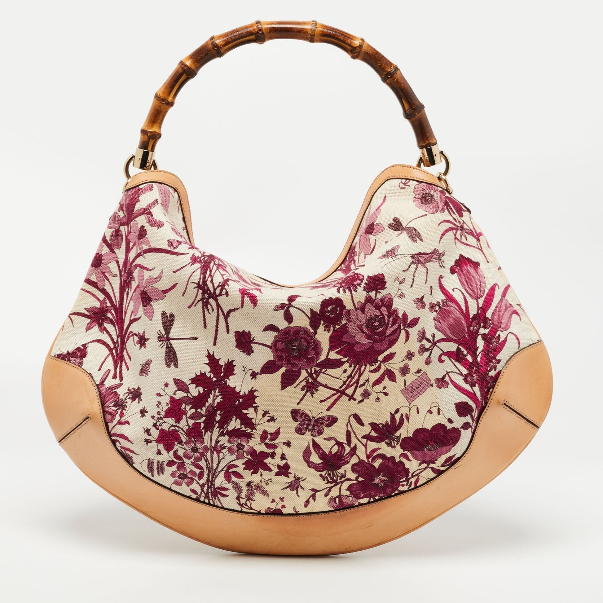 Gucci Lou Leather Canvas Shoulder Bag