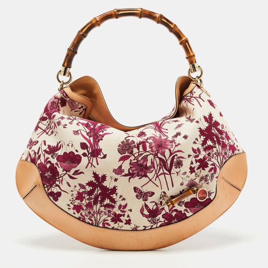 Gucci Lou Leather Canvas Shoulder Bag
