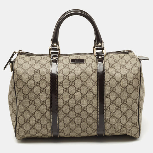 Gucci Lou Leather Canvas Handbag