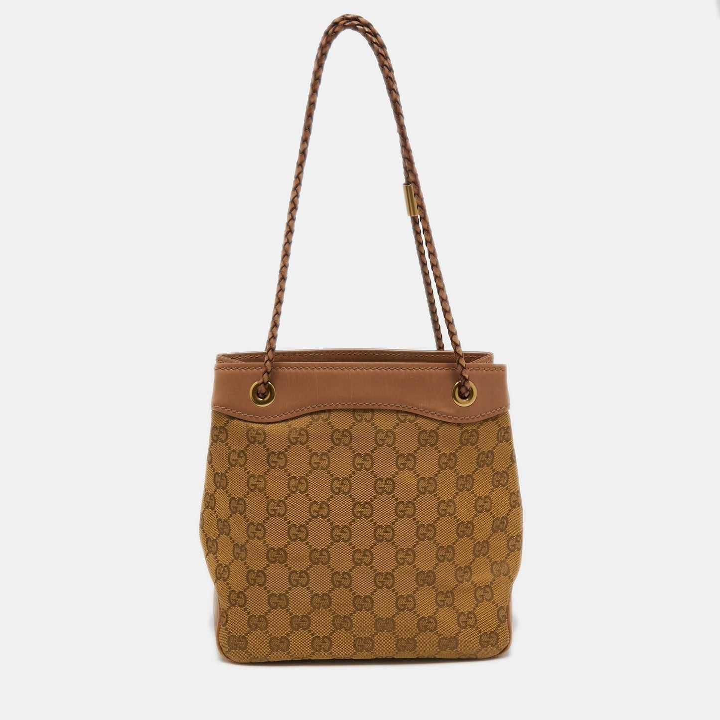Gucci Lou Leather Canvas Tote