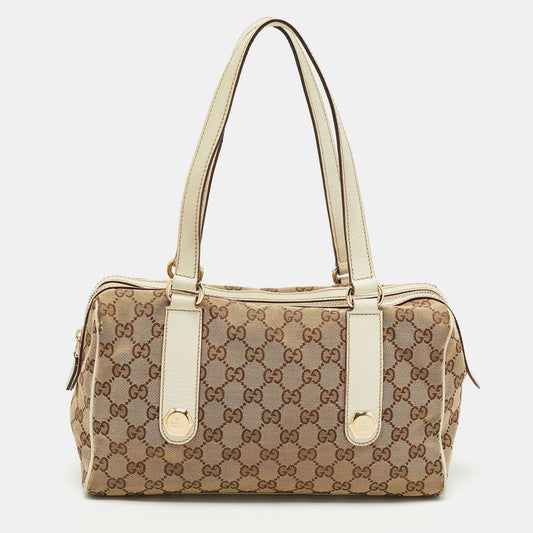 Gucci Boston Leather Canvas Boston Bag Style 2