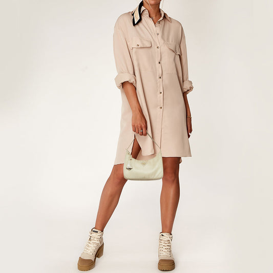 PRADA Beige Nylon Re-Edition Baguette Bag