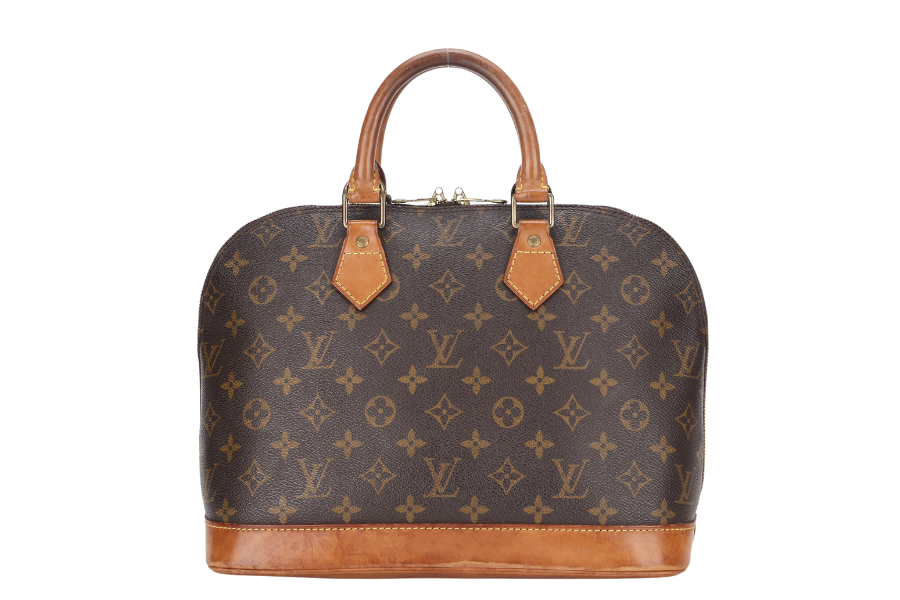 LOUIS VUITTON ALMA PM BROWN MONOGRAM CANVAS GOLD HARDWARE, NO STRAP & DUST COVER Handbag