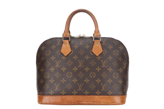 LOUIS VUITTON ALMA PM BROWN MONOGRAM CANVAS GOLD HARDWARE, NO STRAP & DUST COVER Handbag