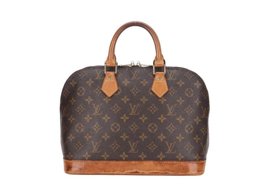 LOUIS VUITTON ALMA PM BROWN MONOGRAM CANVAS GOLD HARDWARE, NO STRAP & DUST COVER Handbag