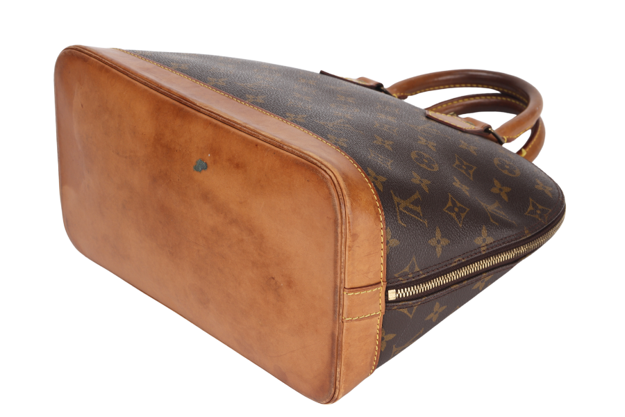 LOUIS VUITTON ALMA PM BROWN MONOGRAM CANVAS GOLD HARDWARE, NO STRAP & DUST COVER Handbag