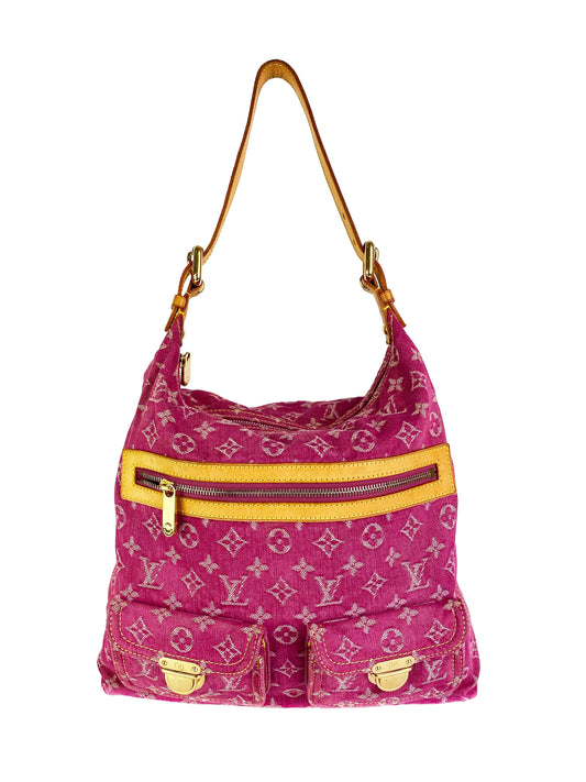 Louis Vuitton Pink Denim Baggy GM Bag