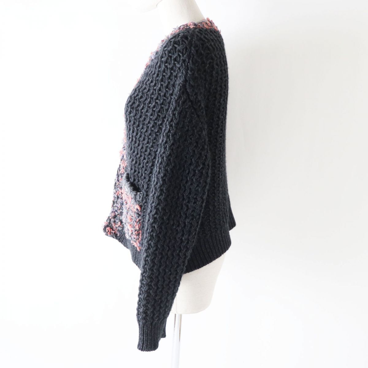 Chanel Cashmere Cardigan COCO Mark Button Classic Flap Tote
