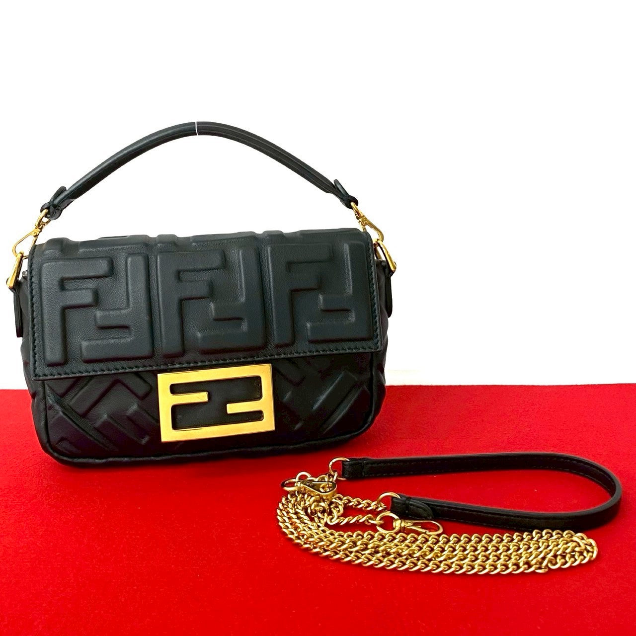 Fendi Mamma Baguette Leather 2way Bag