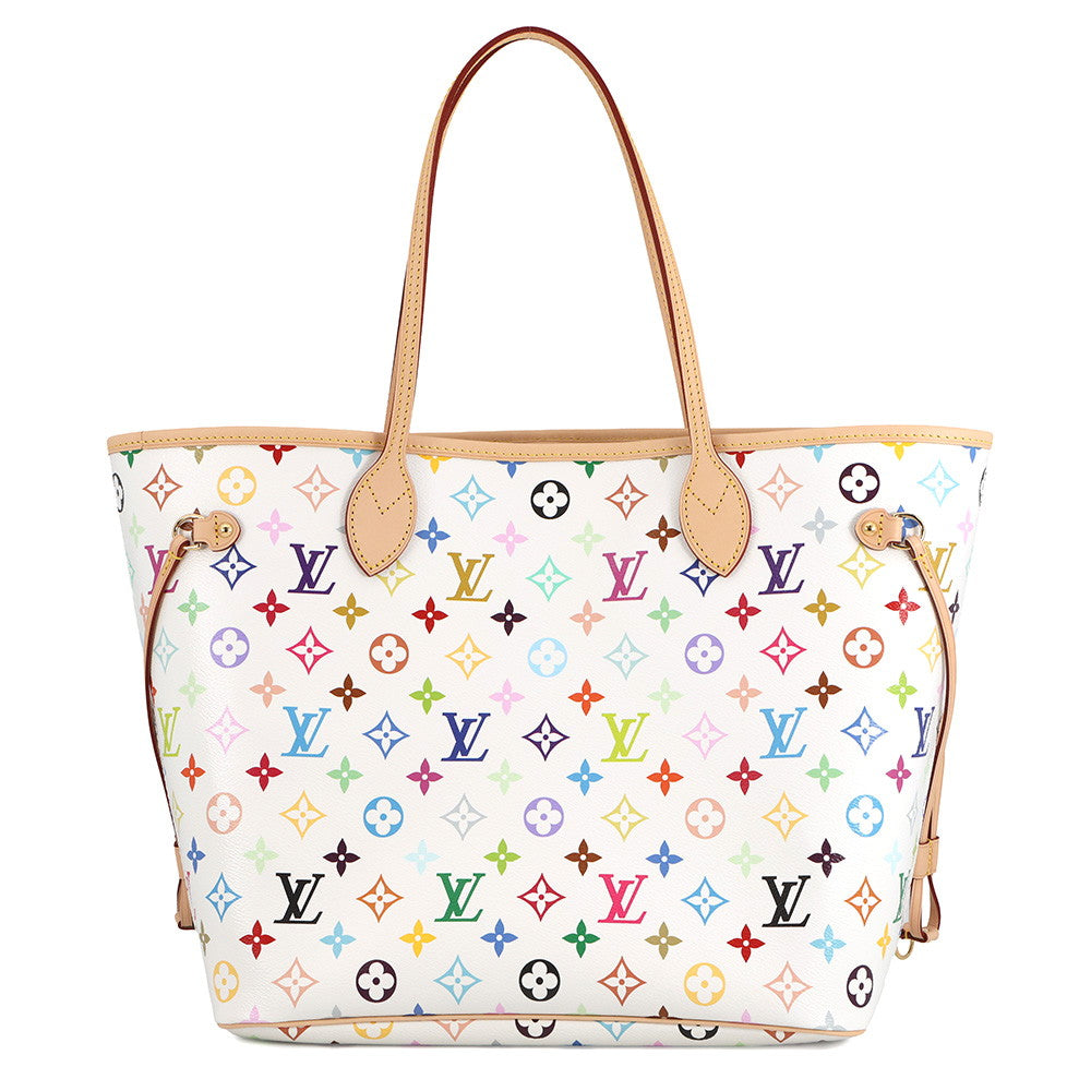 LOUIS VUITTON LV TM Neverfull WhiteM27787 Monogram Multicolor Size MM
