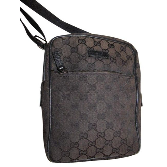 Gucci Nylon Leather Canvas Shoulder Bag