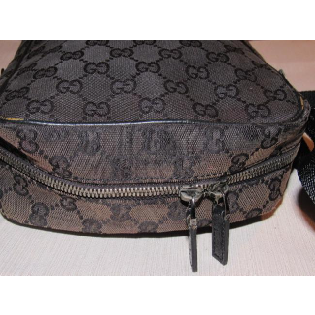 Gucci Nylon Leather Canvas Shoulder Bag