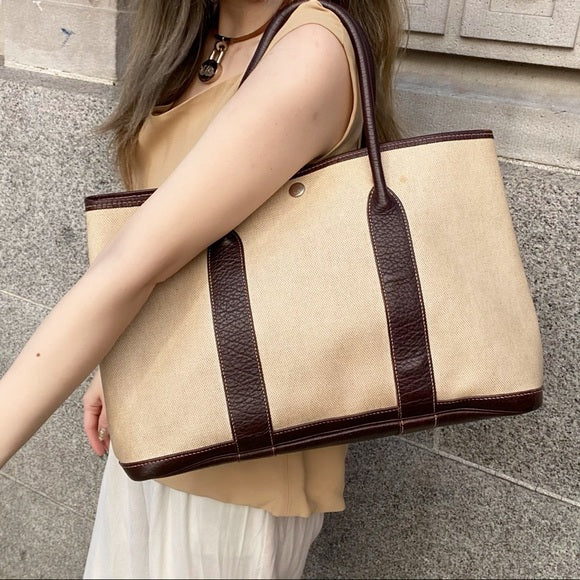 Luxury Hermes Garden party36 cloth tote TWS