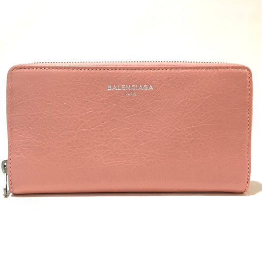 BALENCIAGA Long Wallet Purse 419805 leather pink beige Exclusive Wallet Women