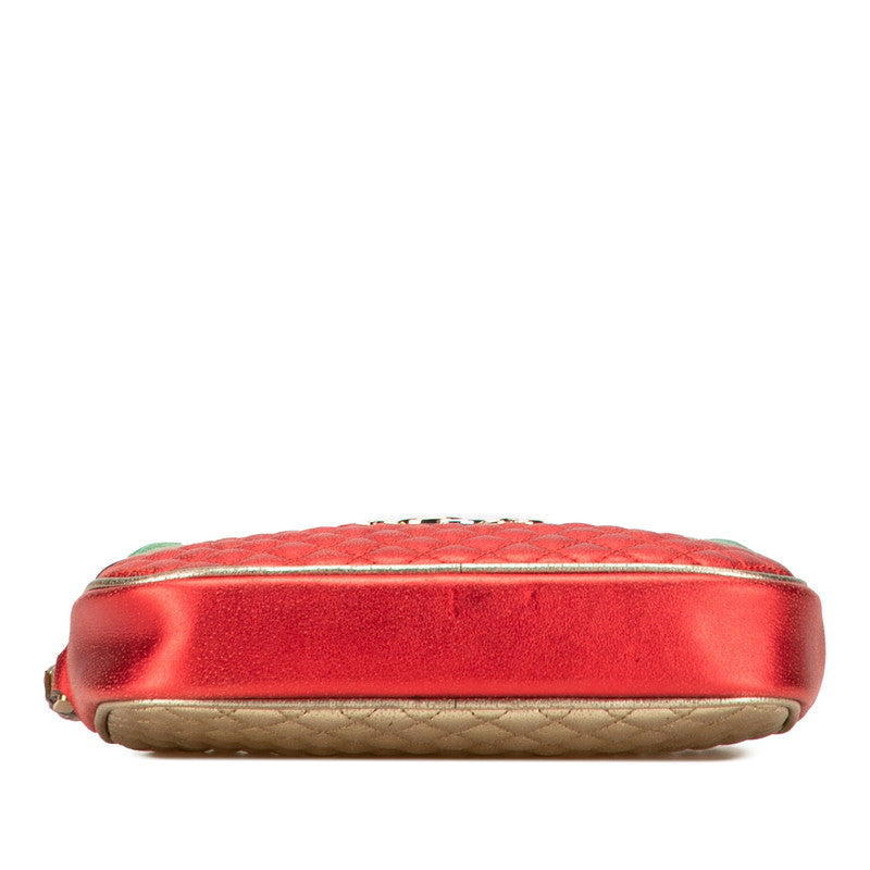 Gucci Laminated Quilting Leather Clutch Bag