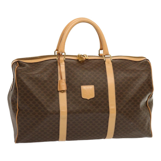 Luxury CELINE Macadam Canvas Boston Bag PVC Brown mr049