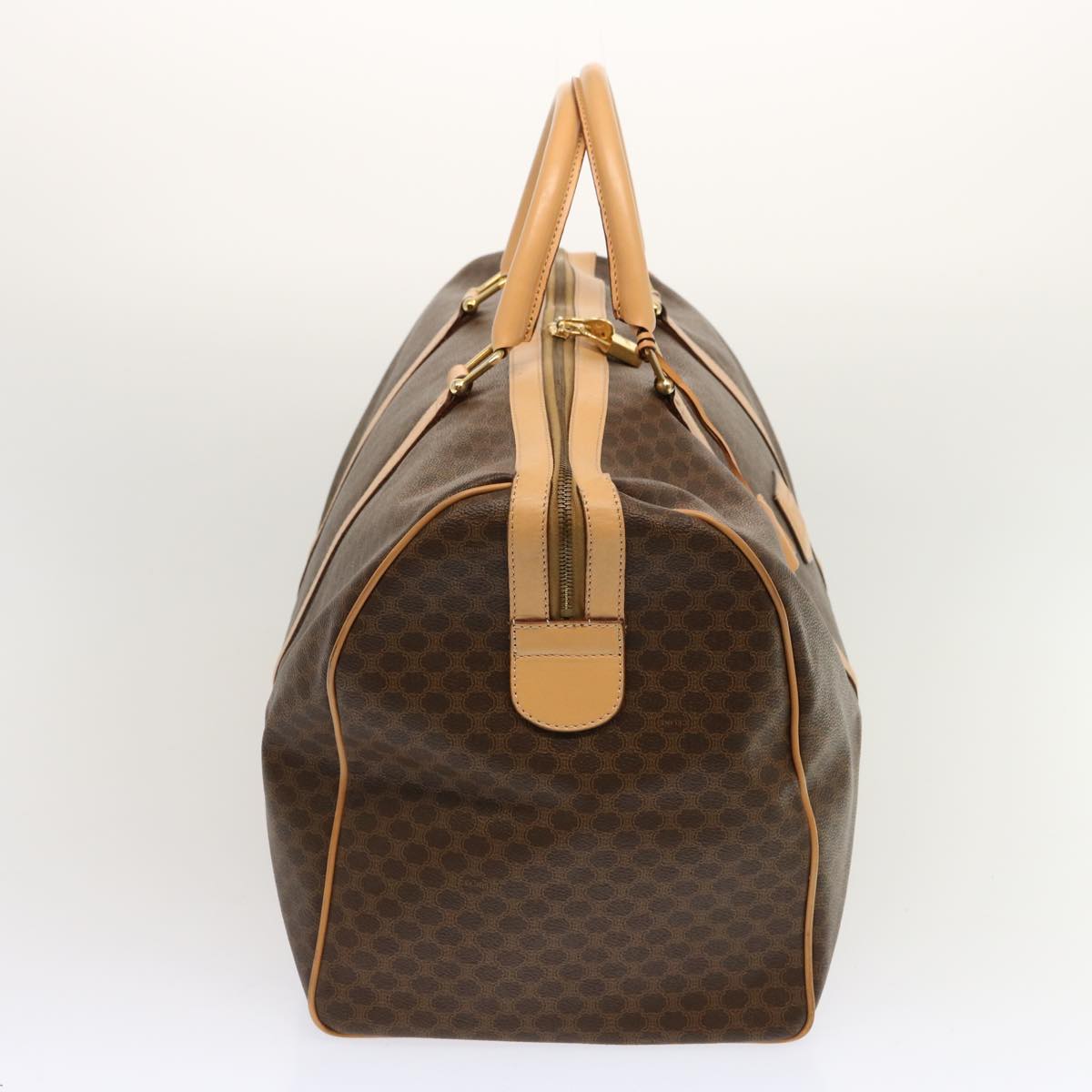 Luxury CELINE Macadam Canvas Boston Bag PVC Brown mr049