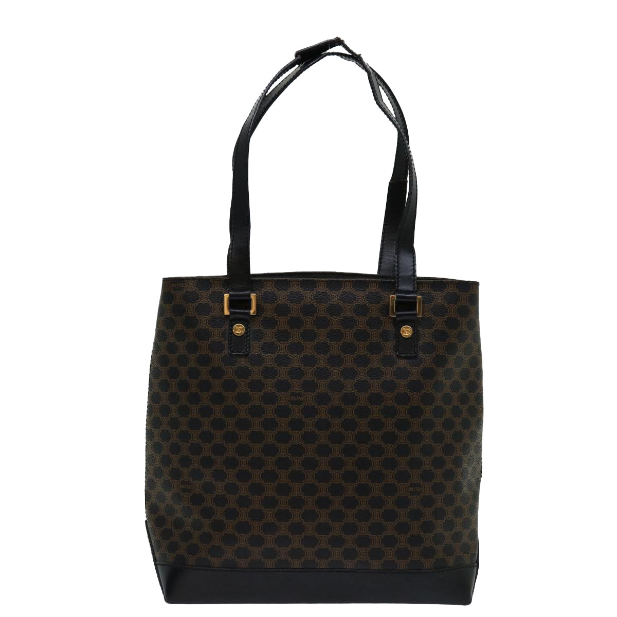 Luxury CELINE Macadam Canvas Tote Bag PVC Black Brown mr055