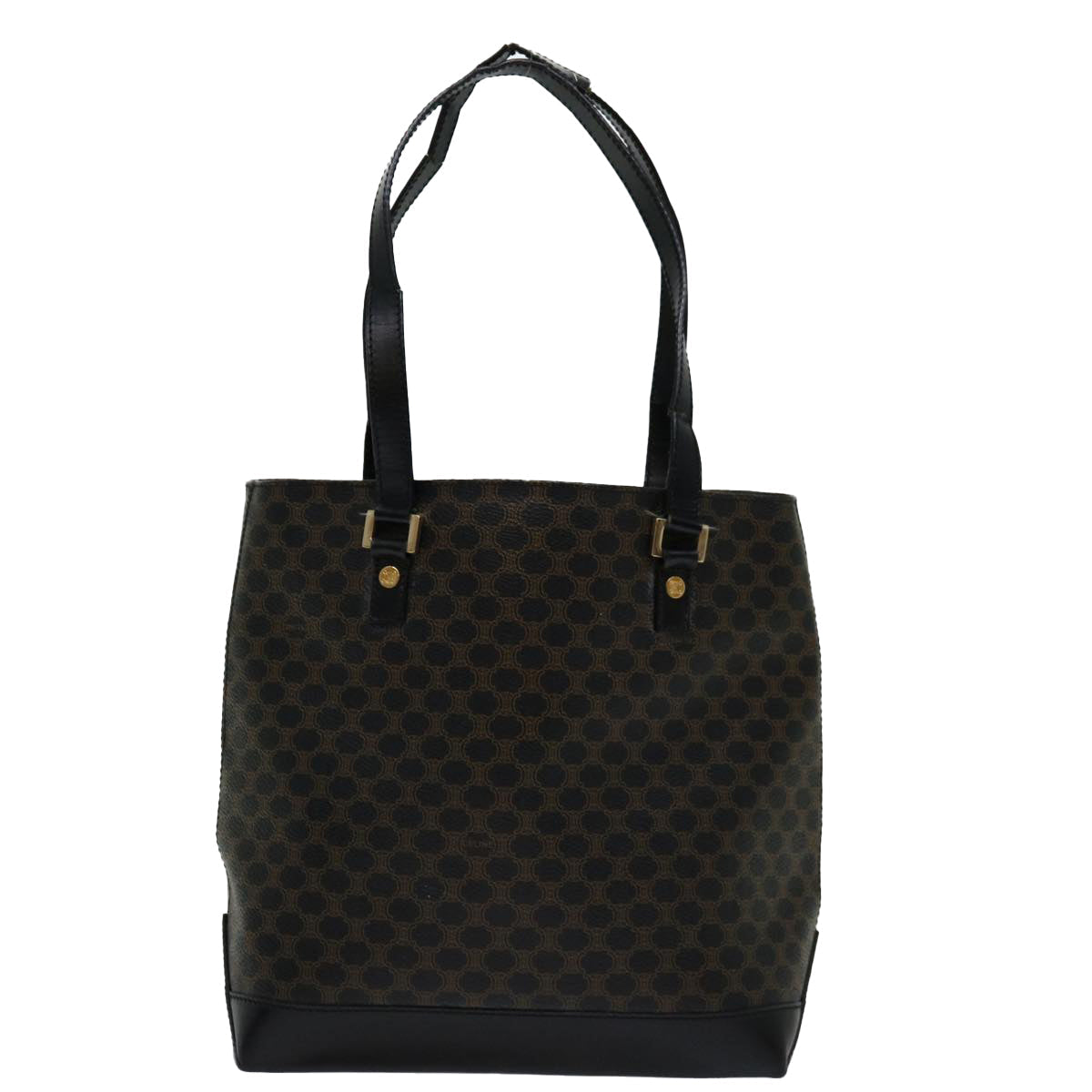 Luxury CELINE Macadam Canvas Tote Bag PVC Black Brown mr055
