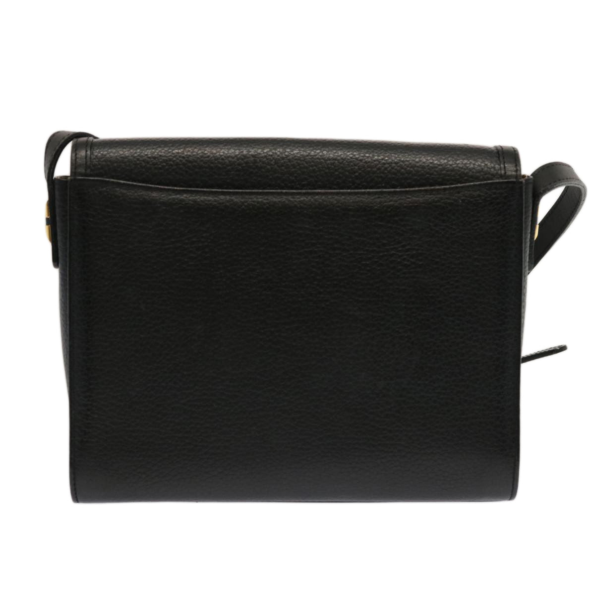 Burberry Shoulder Bag Leather Black Auth mr101