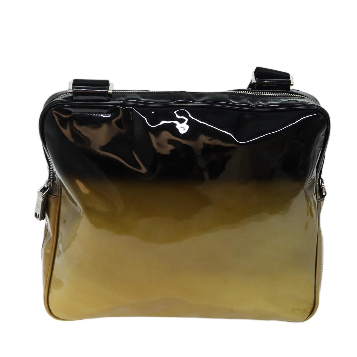 PRADA Shoulder Bag Patent leather Black Auth mr104