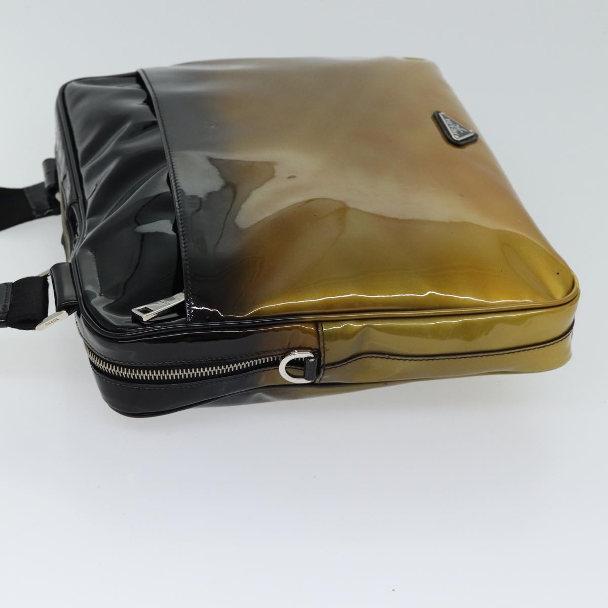 PRADA Shoulder Bag Patent leather Black Auth mr104