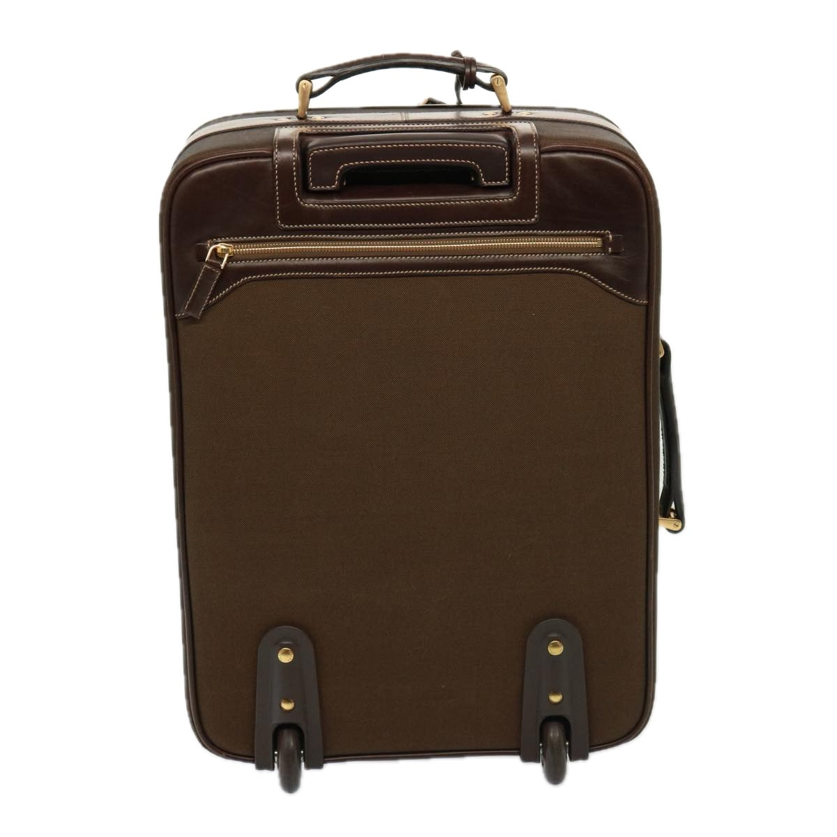 PRADA suitcase Canvas Brown Auth mr228