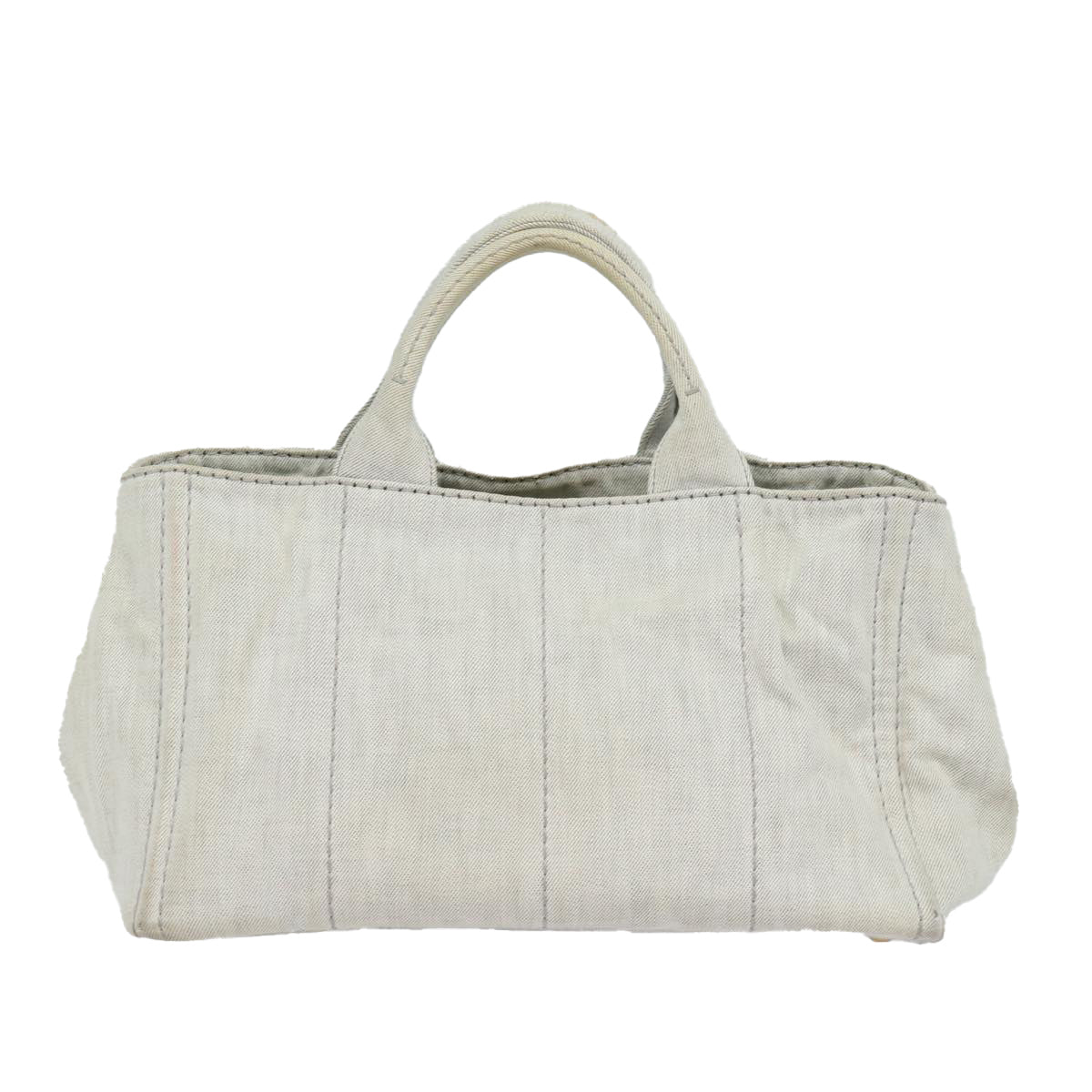 PRADA Canapa MM Hand Bag Canvas 2way Gray Auth