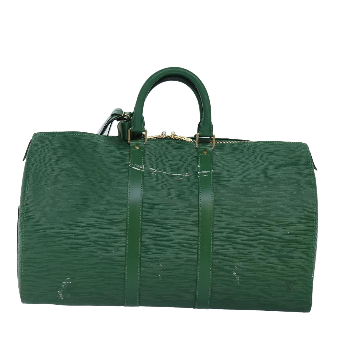 LOUIS VUITTON Epi Keepall 45 Boston Bag Green LV Auth mr397