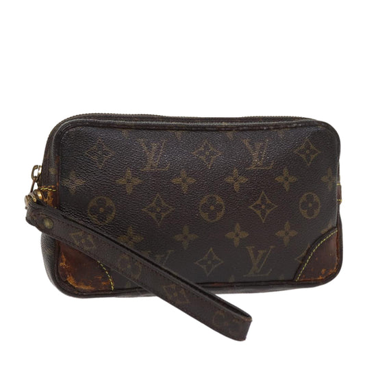 LOUIS VUITTON Monogram Marly Dragonne PM Clutch Bag LV Auth mr411