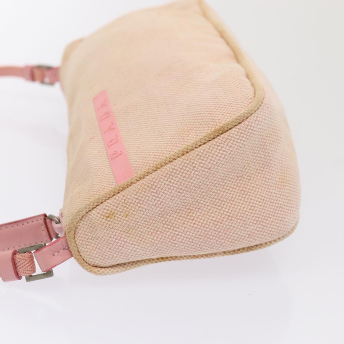 PRADA Sports Accessory Pouch Canvas Pink Silver Auth Luxury Handbag