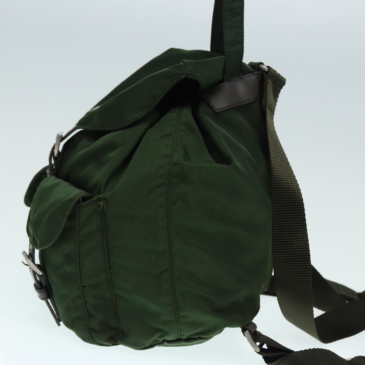 PRADA Backpack Nylon Green Auth