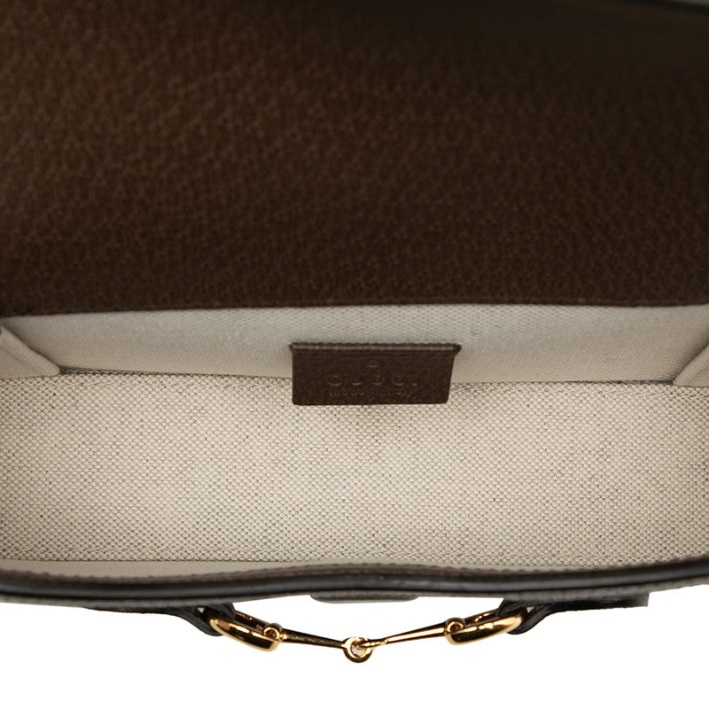 Gucci Jumbo GG Horsebit 1955 Canvas Leather Shoulder Bag