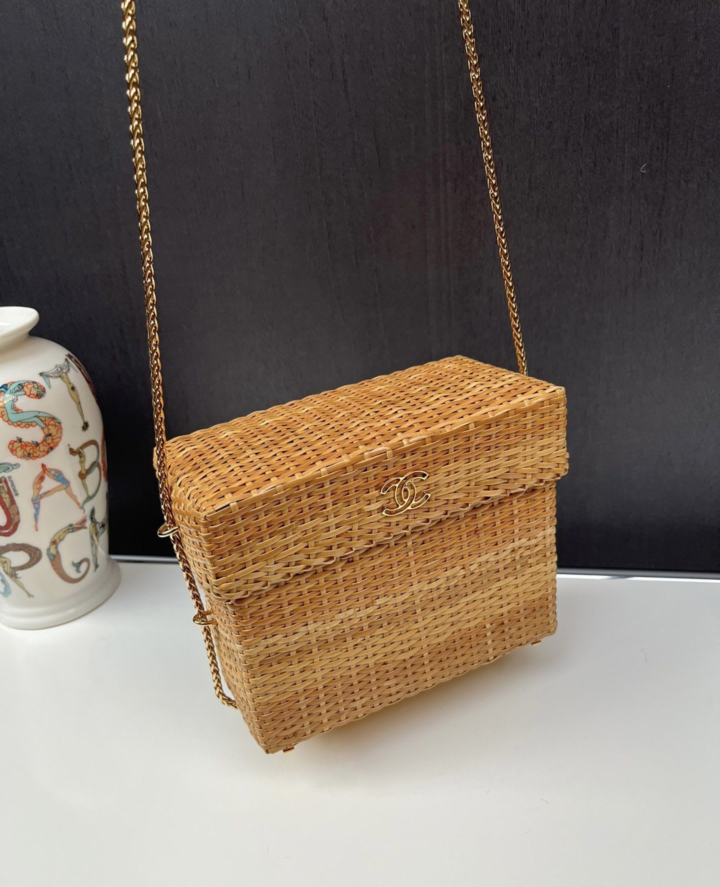 Rare Chanel Bamboo Chain Box Bag
