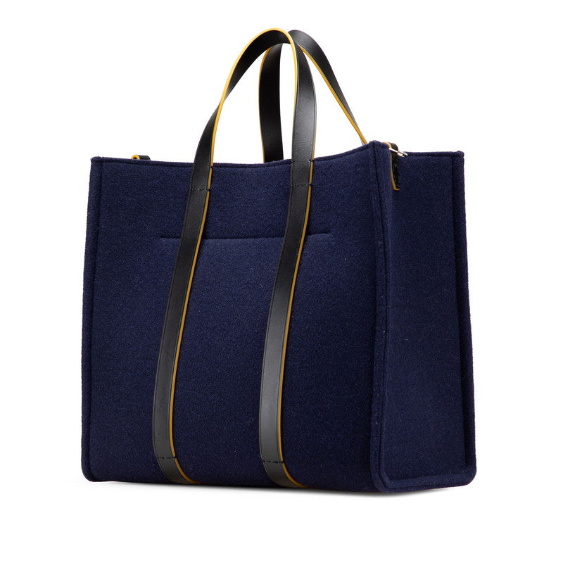 Fendi 7VA390 Wool Leather Tote Bag