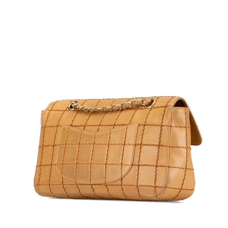 Chanel Wild Stitch Choco Bar Lambskin Shoulder Bag Classic Flap