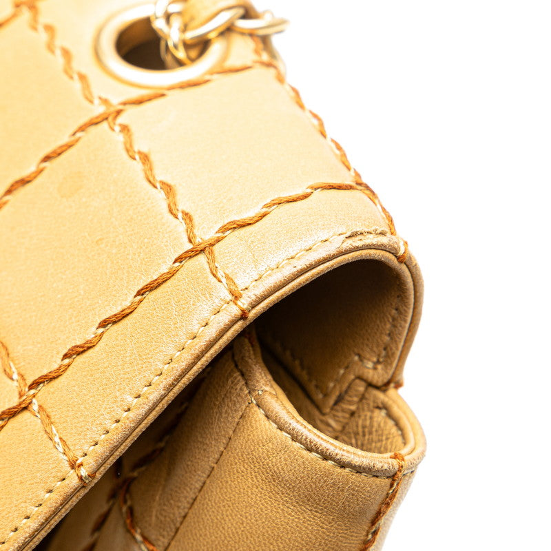 Chanel Wild Stitch Choco Bar Lambskin Shoulder Bag Classic Flap