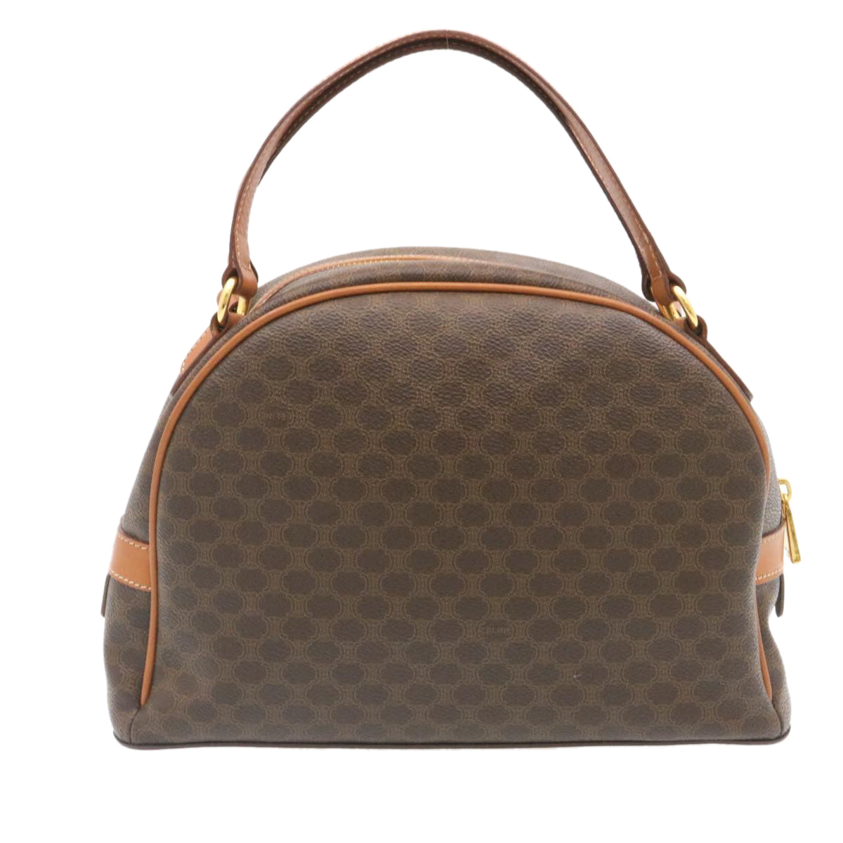 Luxury CELINE Macadam Canvas 2Way Shoulder Hand Bag PVC Leather Brown 34669