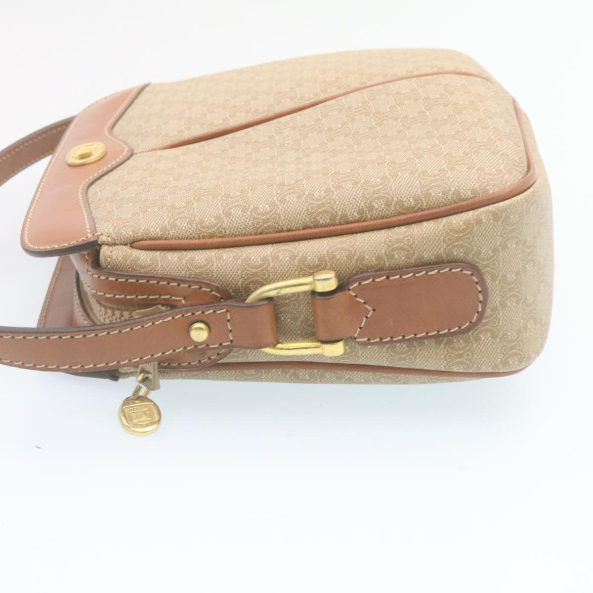 Luxury CELINE Macadam Canvas Shoulder Bag PVC Leather Beige 34678