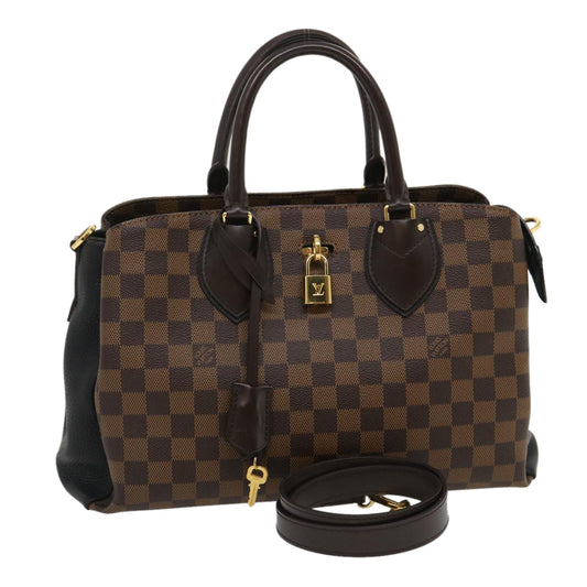LOUIS VUITTON Damier Ebene Normandy Hand Bag 2way N41487 LV Auth 34730A